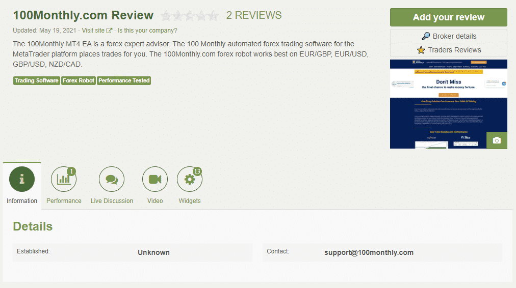 100% Monthly EA customer reviews