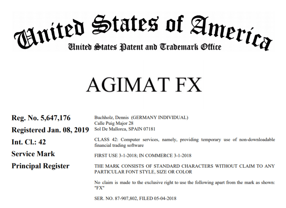 Agimat Trading System patent