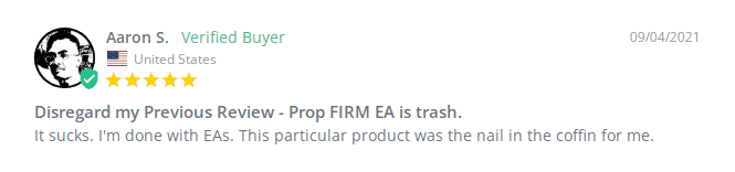 Customer saying Prop Firm EA is trash