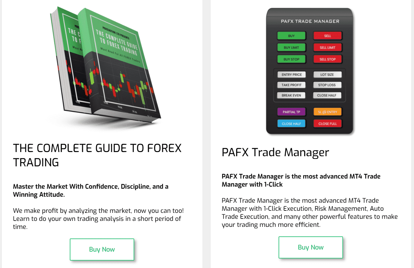 Price Action Forex products