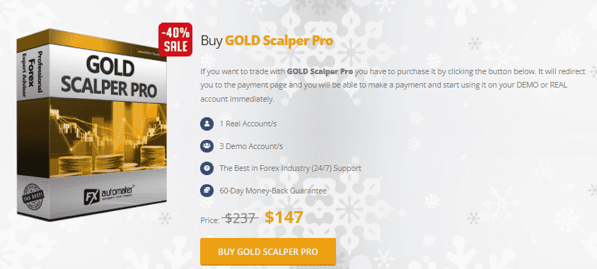 Pricing package of Gold Scalper Pro
