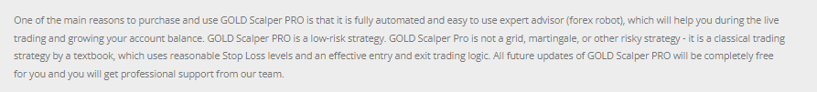 Strategy used by Gold Scalper Pro
