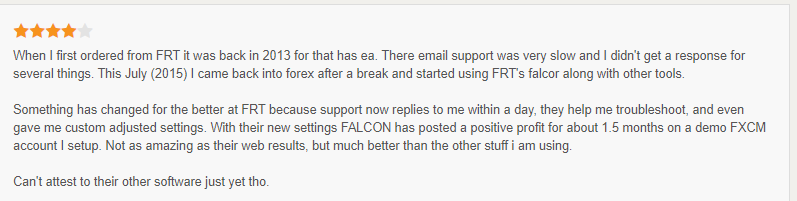 User review for Falcor Forex Robot on Forexpeacearmy