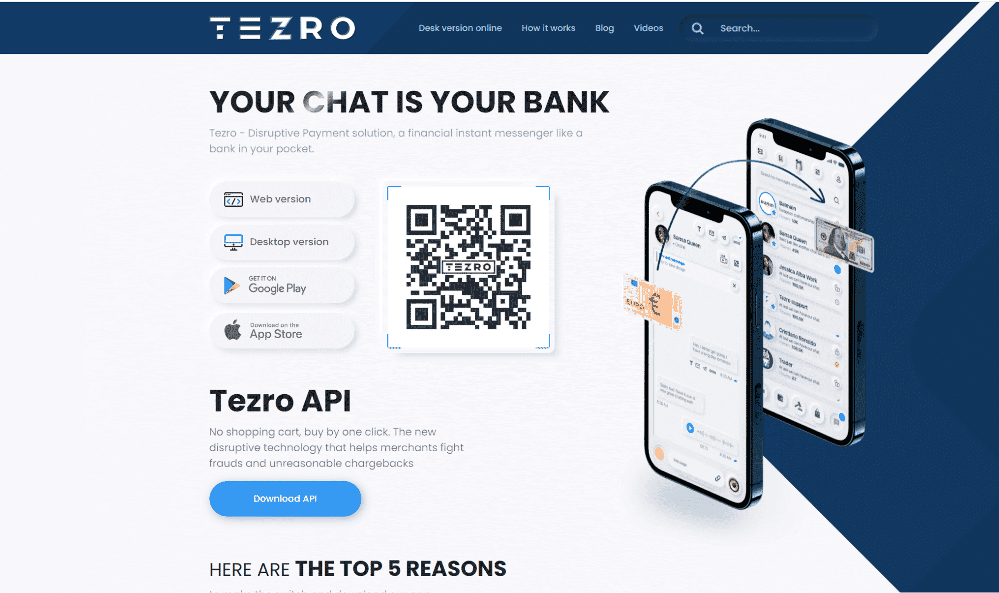 Tezro.com homepage