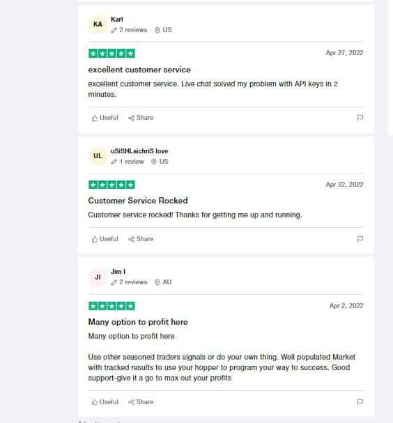 User reviews for Cryptohopper on Trustpilot