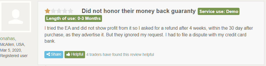 User review on Forex Peace Army